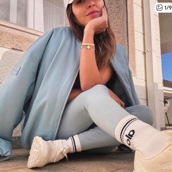 ALO Yoga Jackets & Blazers - Blue alo yoga faux leather